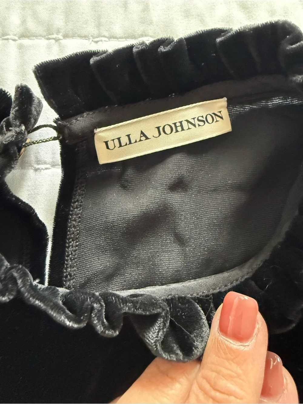 Ulla Johnson Giles Black Velvet Puff Sleeve Top size 4